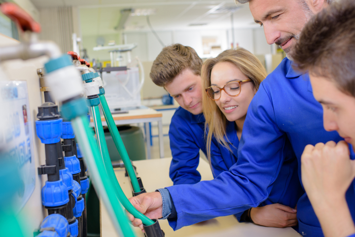 Ein sonniger Strand mit türkisblauem Wasser und Palmen im Hintergrund. Zwei Liegestühle laden zum Entspannen ein.